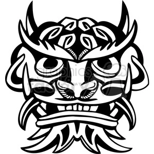 ancient tiki face masks clip art 032