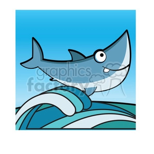 cartoon great white shark clip art jumping from water