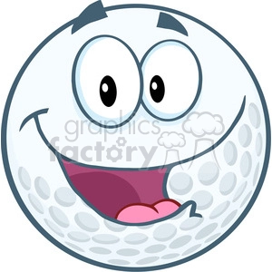 5701 Royalty Free Clip Art Happy Golf Ball Cartoon Mascot Character