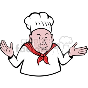 chef with hands out
