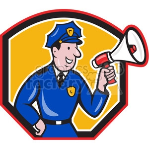 policeman megaphone side SHIELD