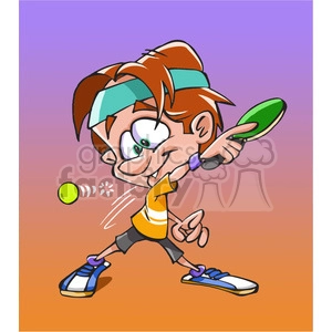 cartoon tennis male player
