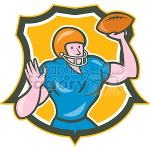 american football quarterback throwing OL SHIELD