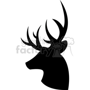 side silhouette buck deer illustration silouhette vector graphic