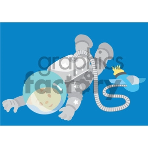 boy astronaut floating in space vector illustration