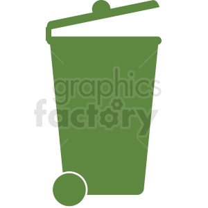 green rolling trash can vector clipart