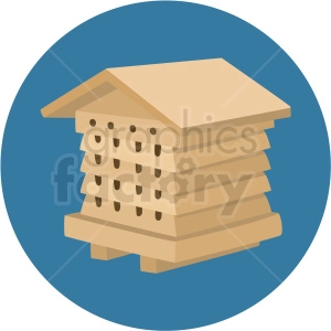 beehive house vector blue background