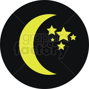 moon vector icon on black circle background