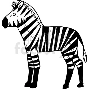 black and white zebra vector clipart