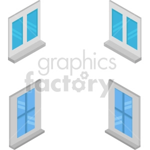 isometric window vector icon clipart 1