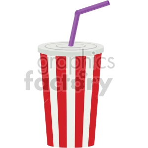 soda cup with straw vector flat icons