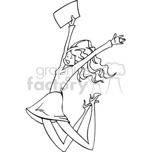 black and white image of an excited women