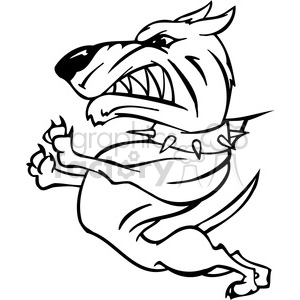The clipart image shows a cartoonish depiction of a dog in an aggressive or angry stance. The dog appears to be pulling or straining forward, with its teeth bared, eyes narrowed, and ears back, which often conveys anger or frustration in a canine.