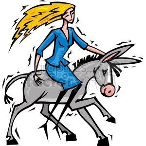 Democratic women riding a donkey