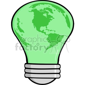 6006 Royalty Free Clip Art Eco Light Bulb Green Earth