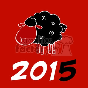 Royalty Free Clipart Illustration Happy New Year 2015 Design Card With Black Sheep And Black Number