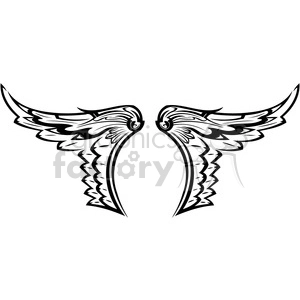 vinyl ready vector wing tattoo design 007