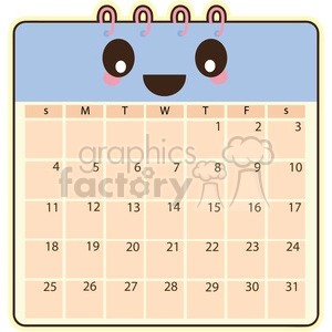 Calendar cartoon character