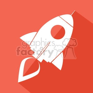 8322 Royalty Free RF Clipart Illustration Retro Rocket Red Icon Flat Style Vector Illustration