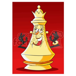 cartoon chess piece character queen