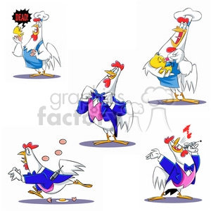 cartoon chicken clip art image set