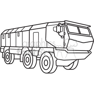 military armored mobile missle vehicle outline
