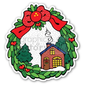 christmas wreath v2 sticker