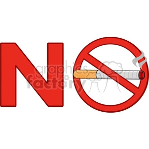 royalty free rf clipart illustration no smoking sign with cigarette vector illustration isolated on white background