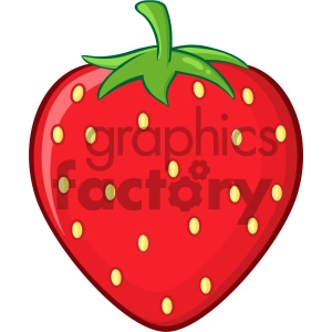 Royalty Free RF Clipart Illustration Strawberry Fruit Cartoon Drawing Simple Design Vector Illustration Isolated On White Background