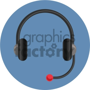 headphones circle background vector flat icon