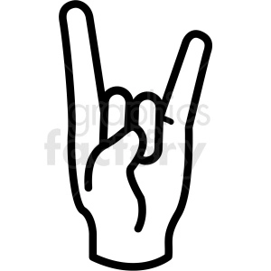 hand devil horns gesture vector icon