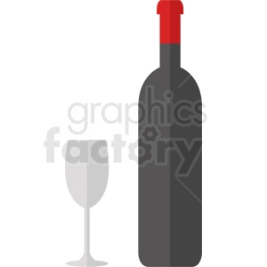 tall wine bottle and glass