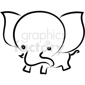 cartoon elephant drawing vector icon