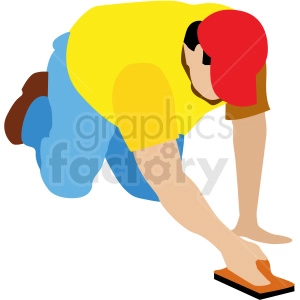 white man working on concrete vector clipart