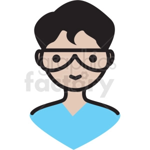 boy nerd avatar vector clipart