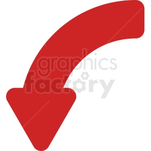 red arrow quater turn vector icon