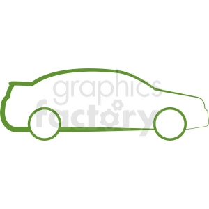 green car outline clipart
