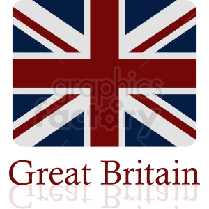 The image depicts the Union Jack, which is the national flag of the United Kingdom, prominently featured in the center, against a plain background. Below the flag, the text Great Britain is written in a serif font, possibly signifying the country's name commonly used to refer to the UK.