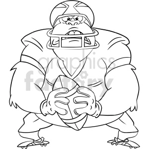 black and white ape football player
