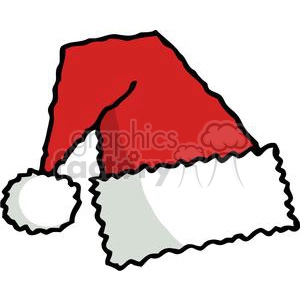 Simple red and white fuzzy santa hat