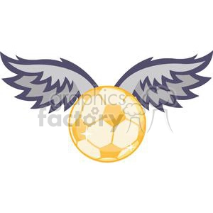 Gold Soccer ball with wings 