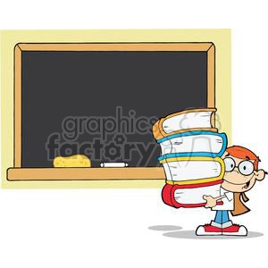 2997-Student-With-Books-In-Front-Of-School-Chalk-Board