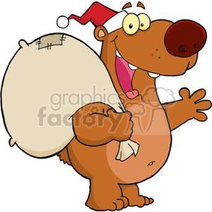 3418-Happy-Santa-Bear-Waving-A-Greeting