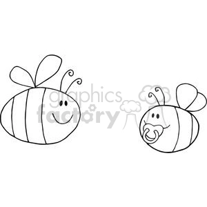 4122-Mother-Bee-Fflying-With-Baby-Bee-Cartoon-Characters