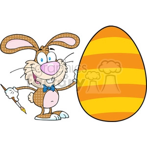 Royalty-Free-RF-Copyright-Safe-Happy-Plaid-Rabbit-Painting-Easter-Egg