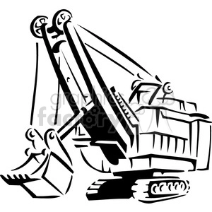 black and white heavy construction loader