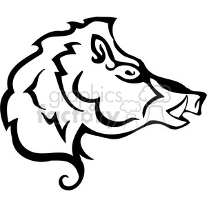 The clipart image shows a stylized outline of a wild boar or pig, suitable for vinyl decals, tattoos, or other graphic applications. 