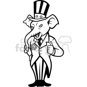 black and white elephant republican thumb up