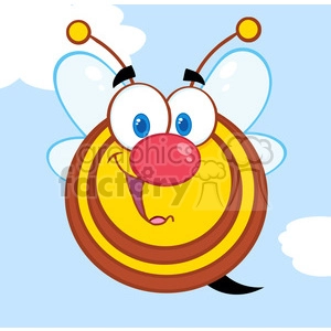 5583 Royalty Free Clip Art Cute Honey Bee Cartoon Mascot Character