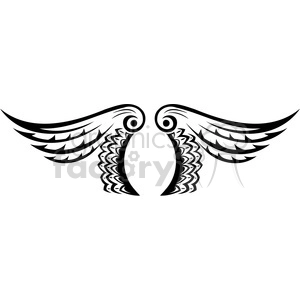 vinyl ready vector wing tattoo design 013